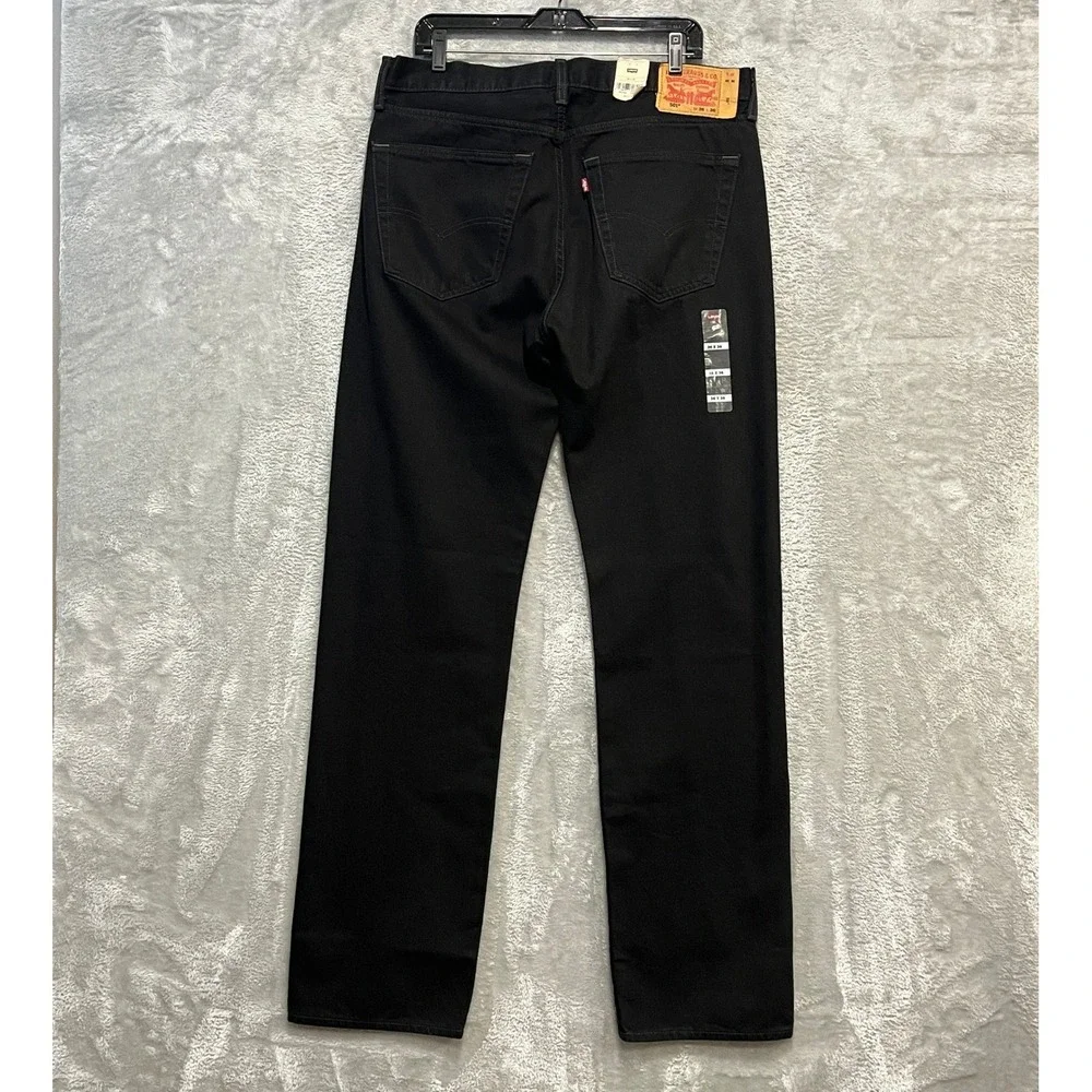 Levi's 501 Original Fit Jeans Men 36x36 Black Straight Leg Denim Button Fly NWT